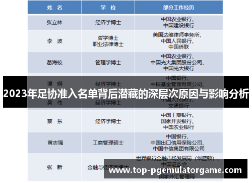 2023年足协准入名单背后潜藏的深层次原因与影响分析