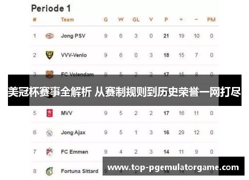 美冠杯赛事全解析 从赛制规则到历史荣誉一网打尽